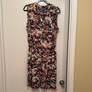 Vera Wang Floral Print Sleeveless Midi Dress